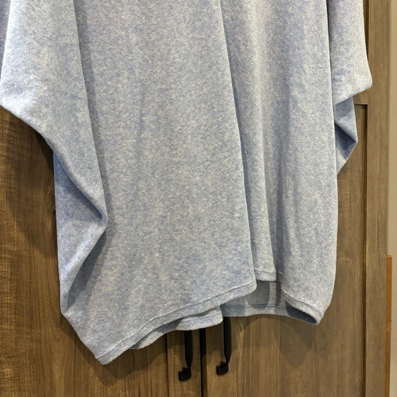 Pure J Jill Large Top Short Dolman Sleeve Light Blue Terry Cloth V Neck - Picture 4 of 8